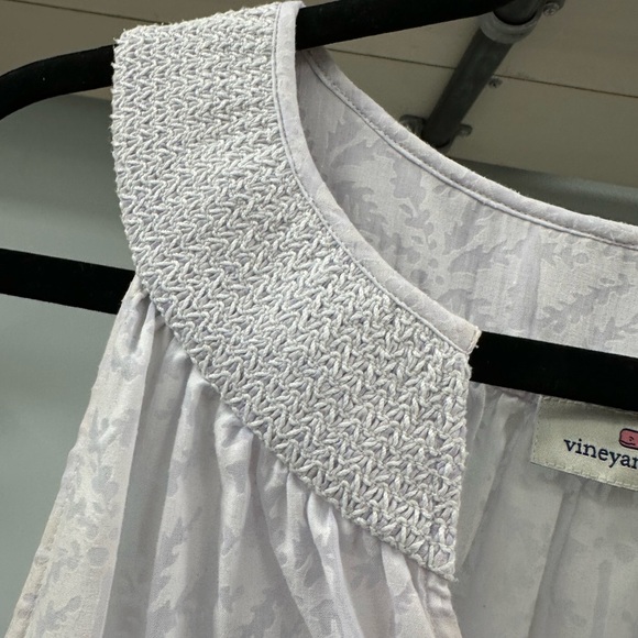 Vineyard Vines White Smocked Collar Dress – Size M - Picture 6 of 8